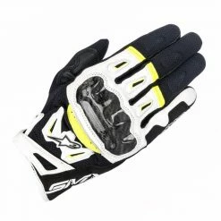 Outlet 🧨 Alpinestars SMX-2 Air Carbon v2 Motorcycle Glove (Black/White/Yellow) 🔔
