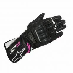 Promo 👏 Alpinestars Stella SP-8 v2 Motorsport Gloves (Black/White/Fuchsia) 🤩