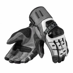 Discount ✔️ Revit Cayenne Pro Leather Motorcycle Gloves (Silver|Black) 👍