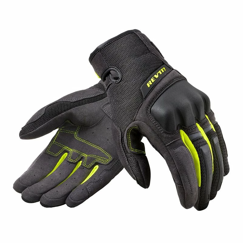 Deals 🛒 Revit Volcano Motorcycle Gloves (Black/Neon Yellow) 🥰