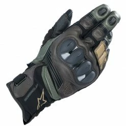 Discount π Alpinestars Belize V2 Drystar Motorcycle Gloves (Black/Forest Brown) π