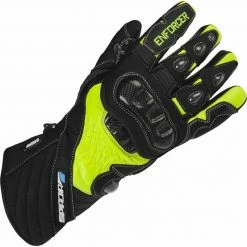 Deals ⭐ Spada Leather Gloves Enforcer WP (Black/Fluo Yellow) 🎉