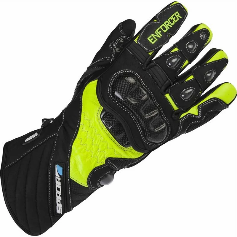 Deals ⭐ Spada Leather Gloves Enforcer WP (Black/Fluo Yellow) 🎉
